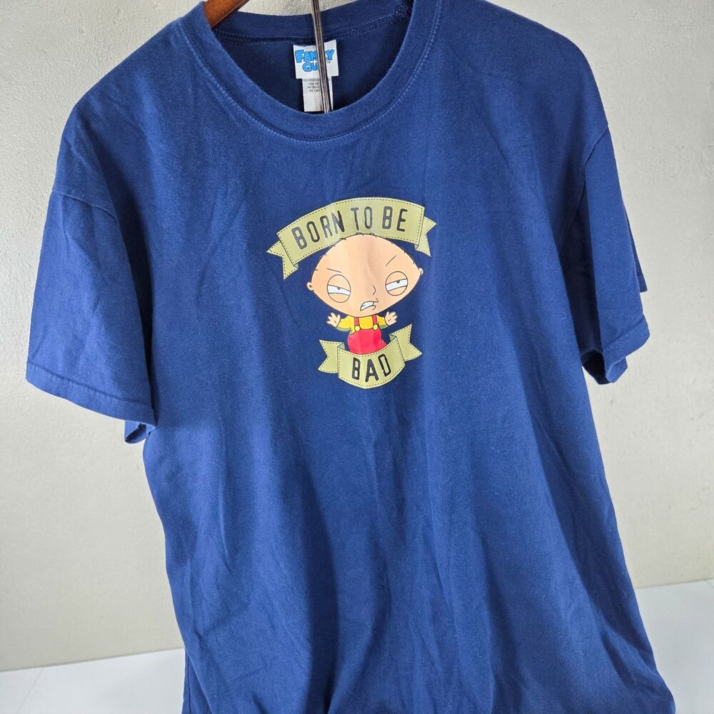 Vintage 2006 Family Guy Stewie Griffin Born To Be Bad T-Shirt Large Blue